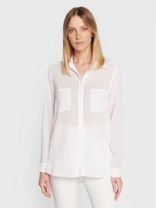 Seafolly Koszula Beachedit 54795-TO Biały Regular Fit. Białe koszule Seafolly, bez wzorów, z bawełny, bez kołnierzyka, bez ramiączek. Za 219,99 zł.