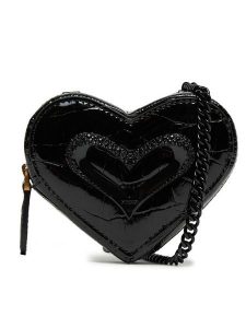 PINKO Portfel Heart Pills Holder . AI 24-25 PCPL 103835 Z1SY Czarny. Czarne portfele Pinko, bez wzorów, z lakierowanej skóry. Za 489,99 zł.