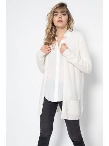 Perfect Cashmere Kaszmirowy kardigan "Pearl" w kolorze kremowym rozmiar: L. Brązowe swetry oversize Perfect Cashmere, l, bez wzorów, z kaszmiru, bez ramiączek. Za 403,15 zł.