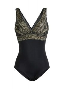 Body shape, średni stopień modelowania sylwetki. Czarne body i gorsety bonprix, bez wzorów. Za 74,99 zł.