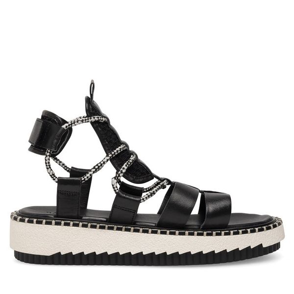 Sandały Badura. Czarne sandały Badura, bez wzorów, bez obcasa, na płaskiej podeszwie, bez zapięcia. Za 279,99 zł.