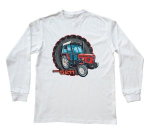 Zetor 5211 — bluzka z długim rękawem (Rozmiar: XS (dorosła); Kolor koszulki: biały; Rodzaj nadruku: Zetor 5211). Białe bluzki nikiniki, s, bez wzorów, z bawełny, bez kołnierzyka, bez ramiączek. Za 89,00 zł.