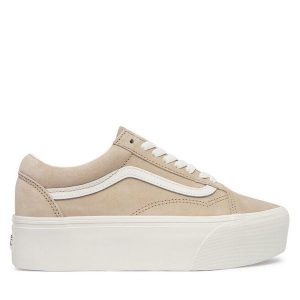 Tenisówki Vans. Brązowe trampki Vans, bez wzorów, bez zapięcia. Za 449,99 zł.