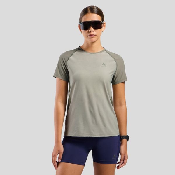 Koszulka do biegania damska Odlo X-Alp Trail T-Shirt Crew Neck S/S. Brązowe bluzki ODLO, m, bez wzorów, sportowe, bez kołnierzyka, bez ramiączek. Za 230,99 zł.