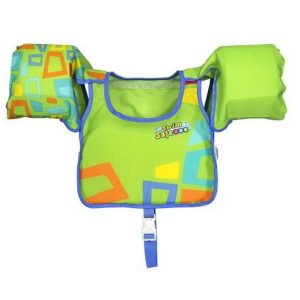 Kamizelka do pływania z pływakami duża Bestway. Zielone kamizelki BESTWAY, bez wzorów, bez kołnierzyka, bez ramiączek, bez kaptura. Za 94,00 zł.