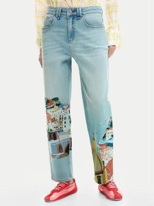Desigual Jeansy Amalfi 26SWDD01 Kolorowy Tapered Fit. Jeansy Desigual, bez wzorów, z bawełny. Za 639,99 zł.