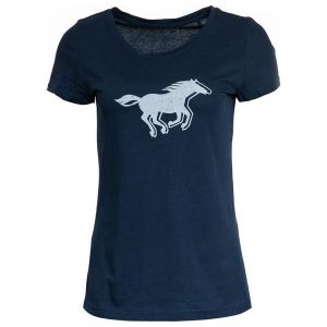 Mustang T-Shirt Damski Logo S Ciemnoniebieski. T-shirty marki Mustang. Za 78,00 zł.