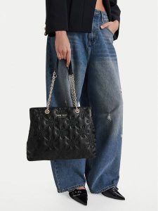 Nine West Torebka CEO-PRIME ELEGANCE-LA374-5652 Czarny. Czarne torebki klasyczne Nine West, bez wzorów, ze skóry, bez dodatków. Za 249,99 zł.