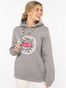 Zwillingsherz Bluza "Kelly" w kolorze szarym rozmiar: L/XL. Szare bluzy Zwillingsherz, l, bez wzorów, z kapturem. Za 211,31 zł.