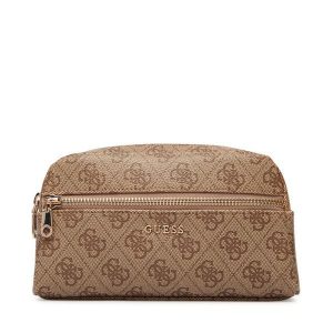 Kosmetyczka Guess. Brązowe kosmetyczki Guess, z aplikacjami. Za 192,99 zł.