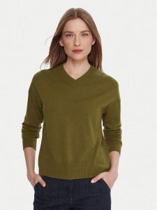 United Colors Of Benetton Sweter 102HD4032 Zielony Relaxed Fit. Zielone swetry klasyczne United Colors of Benetton, m, z syntetyku, bez kołnierzyka. Za 279,99 zł.