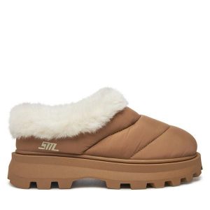 Śniegowce Steve Madden. Brązowe buty zimowe Steve Madden, bez obcasa, bez zapięcia. Za 509,99 zł.