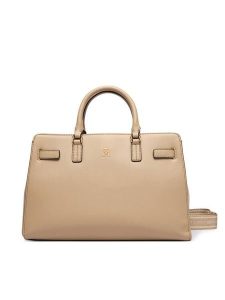 Tommy Hilfiger Torebka Th Joy Satchel AW0AW19067 Beżowy. Brązowe torebki klasyczne TOMMY HILFIGER, bez wzorów, ze skóry, bez dodatków. Za 649,99 zł.
