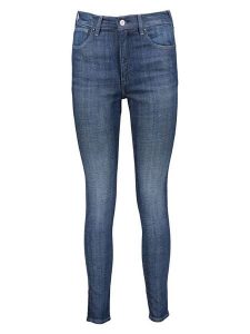G-Star Dżinsy "Kafey" - Skinny fit - w kolorze niebieskim rozmiar: W25/L30. Niebieskie jeansy G-Star, z aplikacjami, ze skóry, z podwyższonym stanem. Za 271,03 zł.