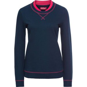 Bluza z podwójnym kołnierzem, długi rękaw bonprix ciemnoniebieski. Bluzy marki 4f. Za 54,99 zł.