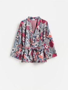 Wzorzysta marynarka - wielobarwny. Marynarki i żakiety Reserved, l, bez wzorów, z tkaniny. Za 139,99 zł.