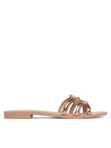 Guess Klapki FLJHO2 ELE03 Miedziany. Brązowe klapki Guess, z aplikacjami, bez obcasa. Za 329,99 zł.