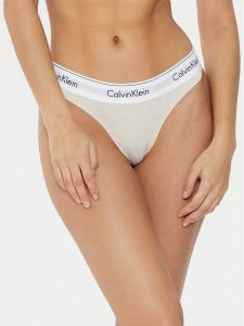 Calvin Klein Underwear Stringi 0000F3786E Beżowy. Brązowe stringi Calvin Klein Underwear, bez wzorów, z bawełny. Za 59,99 zł.