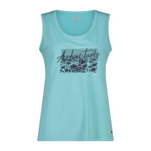 Koszulka damska turystyczna CMP 38T6666. Niebieskie bluzki CMP, xl, bez wzorów, eleganckie, bez kołnierzyka, bez ramiączek. W wyprzedaży za 76,99 zł.