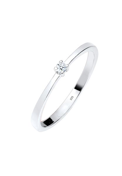 Elli DIAMONDS Damski zaręczynowy soliter diament (0.03 ct.) w srebrze 925 Sterling Silver Pierścionki 1 ct. Szare pierścionki Elli DIAMONDS, z diamentem, srebrne. Za 488,99 zł.