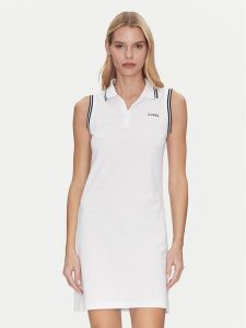 Guess Sukienka codzienna V5GK04 KCOK1 Biały Bodycon Fit. Białe kombinezony Guess, xl, z aplikacjami, z bawełny, bez kołnierzyka, bez ramiączek. Za 189,99 zł.