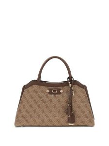 Guess Torebka Lindsey HWSG97 49060 Beżowy ciemny. Brązowe kuferki Guess, z aplikacjami, ze skóry, bez dodatków. Za 634,99 zł.