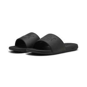 Klapki Cool Cat 2.0 PUMA. Czarne klapki Puma, bez wzorów, ze skóry, bez obcasa. Za 109,00 zł.