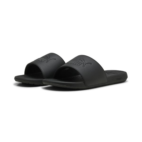 Klapki Cool Cat 2.0 PUMA. Czarne klapki Puma, bez wzorów, ze skóry, bez obcasa. Za 109,00 zł.