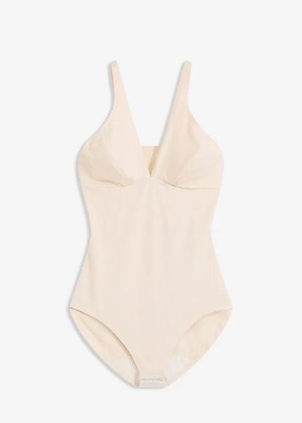 Body lekko modelujące. Brązowe body i gorsety bonprix, bez wzorów. Za 59,99 zł.