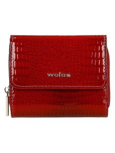 Wojas Skórzany portfel w kolorze czerwonym - 10 x 8 x 2 cm rozmiar: onesize. Czerwone portfele Wojas, bez wzorów, z materiału. Za 162,87 zł.