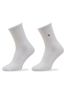 Tommy Hilfiger Skarpety długie 701227563 Biały. Białe skarpetki TOMMY HILFIGER, bez wzorów, z syntetyku. Za 69,99 zł.