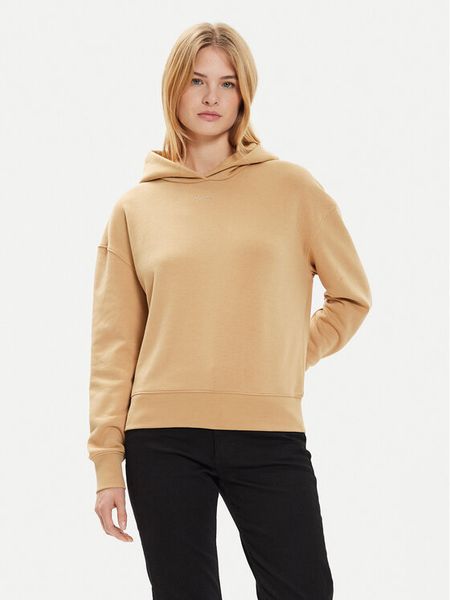 Calvin Klein Bluza Nano Logo K20K207202 Beżowy Relaxed Fit. Brązowe bluzy Calvin Klein, m, bez wzorów, z bawełny, bez kaptura. Za 329,99 zł.
