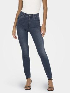 ONLY Jeansy Mila 15231285 Granatowy Skinny Fit. Niebieskie jeansy ONLY, bez wzorów, z bawełny. Za 199,99 zł.