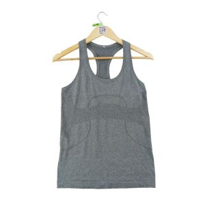 Second life - Top damski do fitnessu Lululemon - Stan bardzo dobry. Szare topy LULULEMON, m, bez wzorów, eleganckie, bez kołnierzyka, bez ramiączek. Za 102,96 zł.
