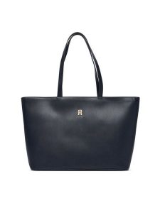 Tommy Hilfiger Torebka Im Latam Corp Tote AW0AW17322 Granatowy. Niebieskie shopper bag TOMMY HILFIGER, bez wzorów, ze skóry, bez dodatków. Za 529,99 zł.