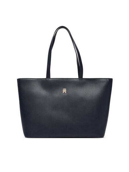 Tommy Hilfiger Torebka Im Latam Corp Tote AW0AW17322 Granatowy. Niebieskie shopper bag TOMMY HILFIGER, bez wzorów, ze skóry, bez dodatków. Za 322,99 zł.