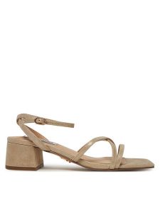 Steve Madden Sandały Gleams SM11003712 Beżowy. Brązowe sandały Steve Madden, bez wzorów, ze skóry, bez obcasa, na słupku, bez zapięcia. Za 429,99 zł.
