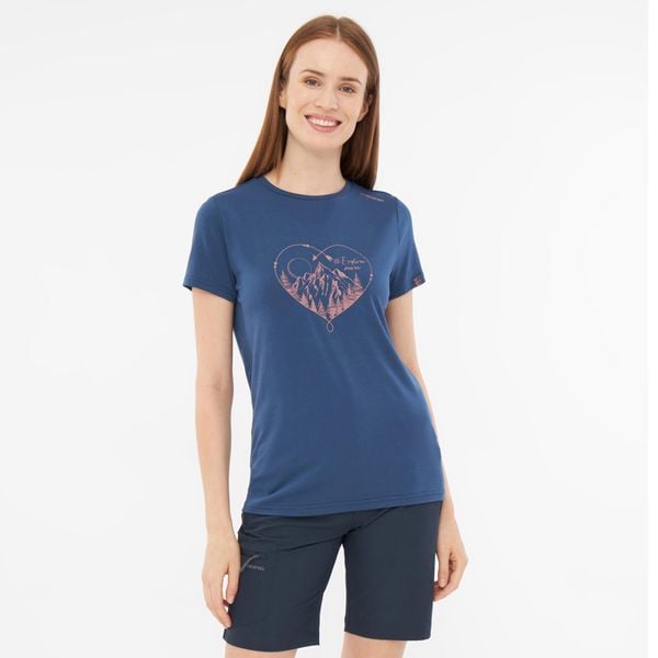 Koszulka turystyczna damska Viking Lenta Bamboo. Niebieskie koszulki sportowe Viking, bez wzorów, bez ramiączek. Za 114,10 zł.