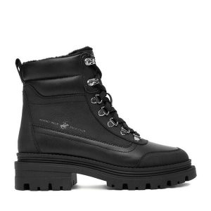 Trapery Beverly Hills Polo Club. Czarne buty zimowe Beverly Hills Polo Club, bez obcasa, bez zapięcia. Za 299,99 zł.