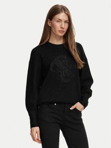 Guess Sweter W6BR52 Z1453 Czarny Regular Fit. Czarne swetry klasyczne Guess, xl, bez kołnierzyka. Za 434,99 zł.