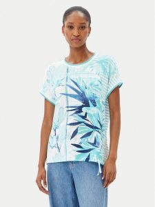 Olsen T-Shirt 11105047 Niebieski Regular Fit. Niebieskie t-shirty Olsen, bez wzorów, z wiskozy, bez kołnierzyka, bez ramiączek. Za 209,99 zł.
