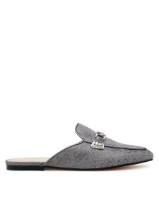 Guess Klapki FLJBO2LEL06 Szary. Szare klapki Guess, z aplikacjami, z materiału, bez obcasa. Za 319,99 zł.
