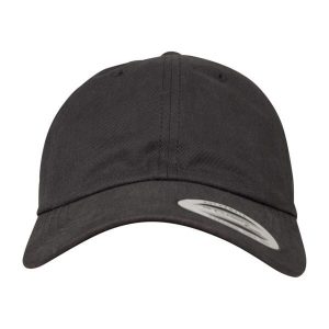 Czapka Z Daszkiem Peached Cotton Twill. Czarne czapki FLEXFIT, bez wzorów, z bawełny. Za 80,99 zł.