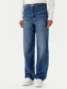 Tommy Jeans Jeansy Layla DW0DW20512 Granatowy Straight Fit. Niebieskie jeansy Tommy Jeans, bez wzorów, z bawełny. Za 399,99 zł.