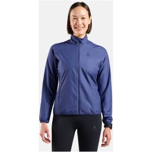 Kurtka przeciwwiatrowa Odlo Jacket ESSENTIAL LIGHT. Fioletowe kurtki ODLO, bez wzorów, z softshellu, bez kaptura. Za 399,99 zł.