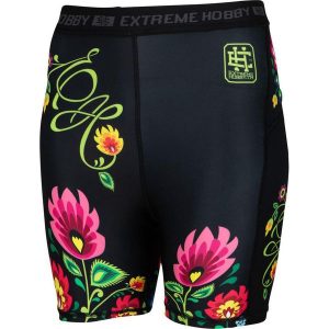 Legginsy sportowe damskie krótkie 1/3 EXTREME HOBBY FOLK. Czarne legginsy EXTREME HOBBY, bez wzorów, z elastanu, krótkie. Za 169,00 zł.