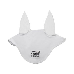 Czapka z muchą dla koni Supreme. Białe czapki SUPREME, bez wzorów, sportowe. Za 103,20 zł.