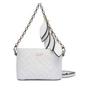 Torebka Guess. Białe listonoszki Guess, z aplikacjami, bez dodatków. Za 549,99 zł.