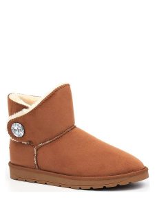 ISLAND BOOT Botki zimowe "Dona" w kolorze jasnobrązowym rozmiar: 36. Brązowe botki Island Boot, na zimę, bez wzorów, z materiału, bez obcasa, bez zapięcia. Za 156,98 zł.