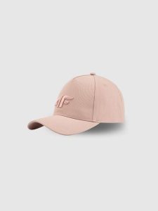 4F Czapka z daszkiem strapback damska - różowa XS/S (56cm). Czerwone czapki 4f, bez wzorów, z bawełny, sportowe. Za 59,99 zł.